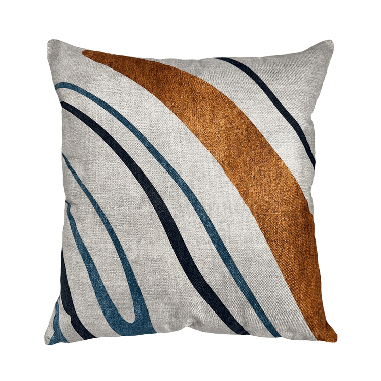 Almofada Em Linho Bege Estampado Modelo 20 55X55cm - Decortextil Almofada Em Linho Bege Estampado Modelo 20 55X55cm - Decortextil